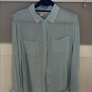 Miami Sky Blue Collared Shirt with lace back panel size S